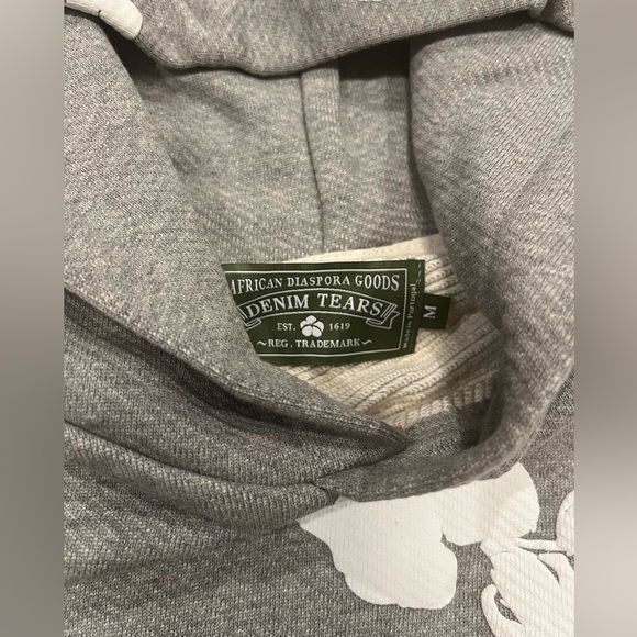 Denim Tears The Cotton Wreath Hoodie Sweatshirt Grey medium M men’s - Picture 5 of 7